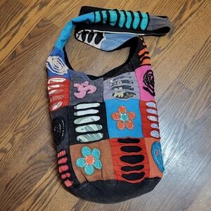 OM Peace Flower Hippie Patchwork FESTIVAL Hobo Shoulder Bag Sack Purse INDIA
